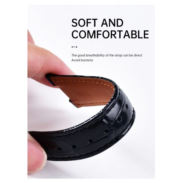 Bamboo-textured Genuine Leather Strap