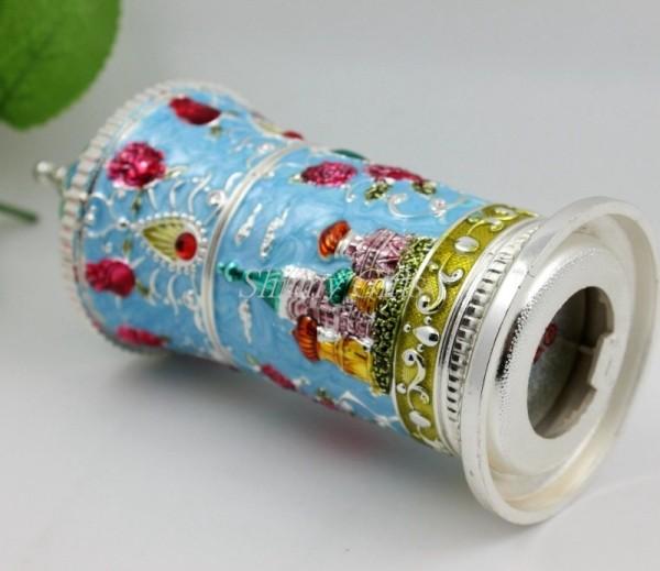 Shinny Gifts High Quality Metal European Enameled Toothpick Holder Vintage Home Decoration
