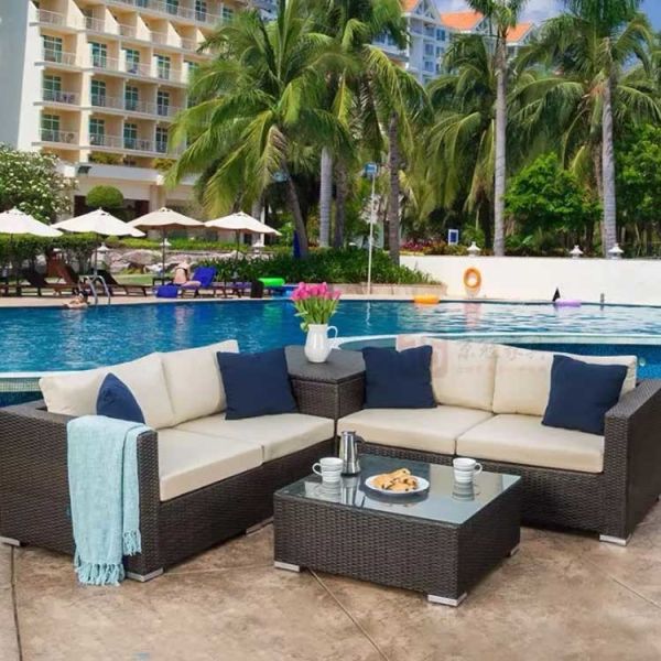 52,3-дюймовый садовый угловой диван из водонепроницаемого полиэстера