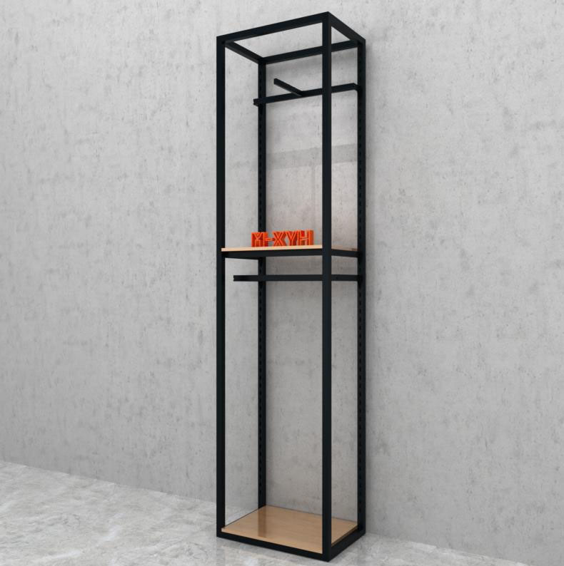 Modern 2 Tier Steel MDF Wardrobe Clothing Garment Rack for Retail Shops and Advertising