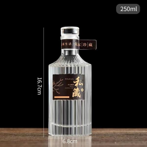 Logotipo personalizado Garrafa de vidro aceitável para rum Vodka Whisky Tequila