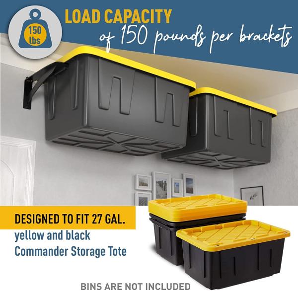 Stocked Wall-Mounted Storage Shelf Tote Rack for Ceiling Mount Garage Storage Rack