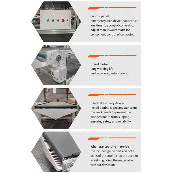 Easy to Woodworking Machinery Band Conveyor for Furniture Production Line 400W Power