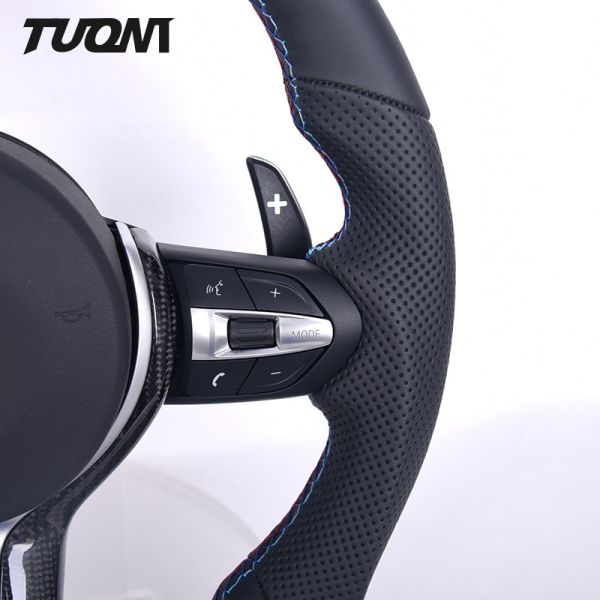 M2 M3 M4 Bmw Smooth Perforated Leather Steering Wheel Flat Bottom