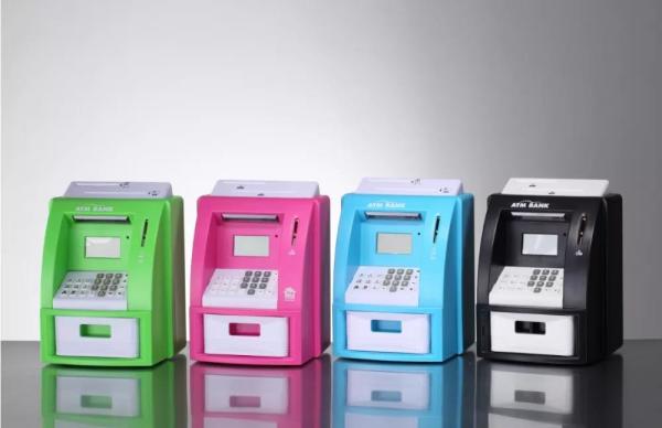 Digital ATM ABS And PET Material Colorful Piggy Bank For Kids
