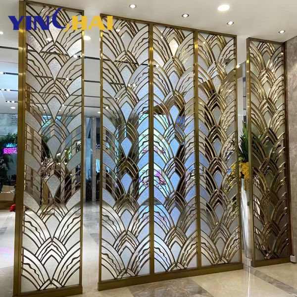 Restaurant Stainless Steel Screen Partition Customizable Metal Room Divider Panels
