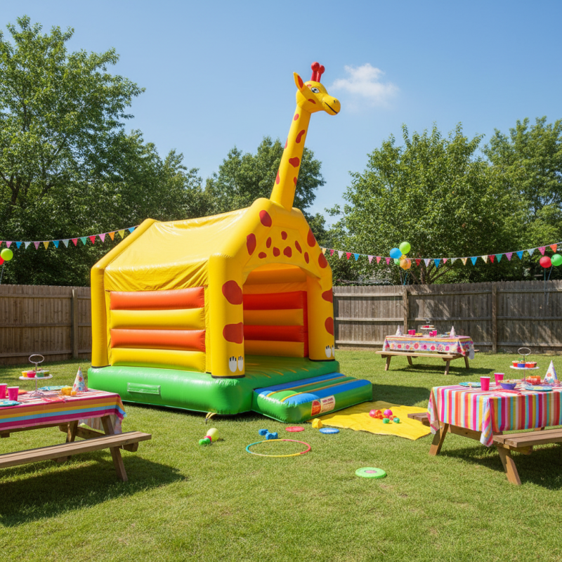 Giraffine Theme Inflatable Bouncer Large Inflatable Jumping House Castle