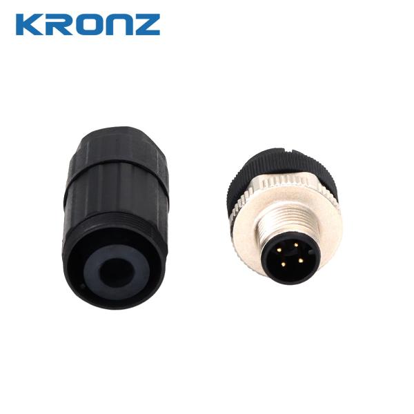 M12 4-Pin A-Coded Circular Connector 250V Brass Screw Contact