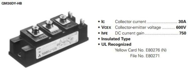 QM30DY-HB MEDIUM POWER SWITCHING USE INSULATED TYPE MITSUBISHI IGBT Power Module