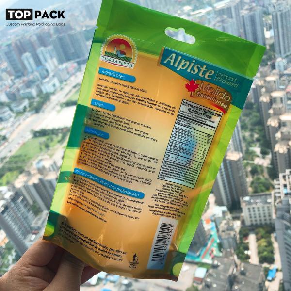 Plastic Frozen Shrimp Fish Dumpling Food Packaging Pouches 9oz