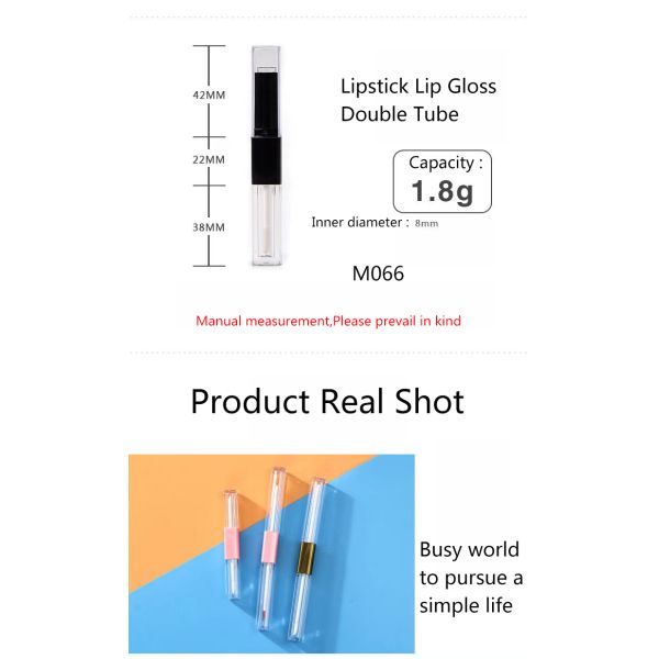 Customized Double-tube 1.2ml 2.5ml 1.8g For Lip Gloss Tube Or Lipstick Tube Or Eyeliner