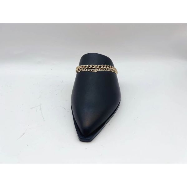 SGS Womens Black Flat Casual Shoes , One Piece Black Closed Toe Slippers