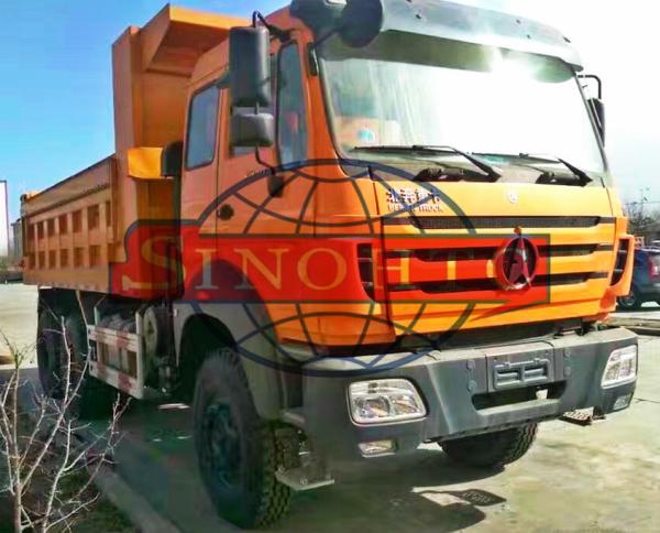 Utility 3 Axle Dump Truck , 25 Ton Dump Truck With Left / Hand Driving Steering