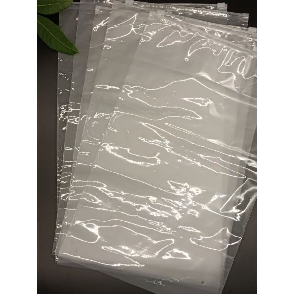 Dual Material Clear PE and Frosted CPE Construction Secure Seal CPE Zipper Bag for Storage
