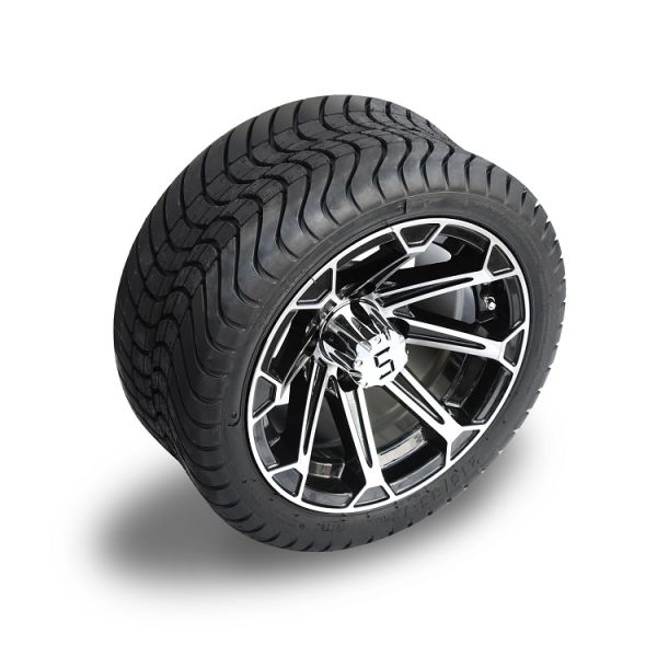 Golf Cart 12''/14'' Machined and Glossy Black Alloy Wheel 4x4 Bolt Pattern