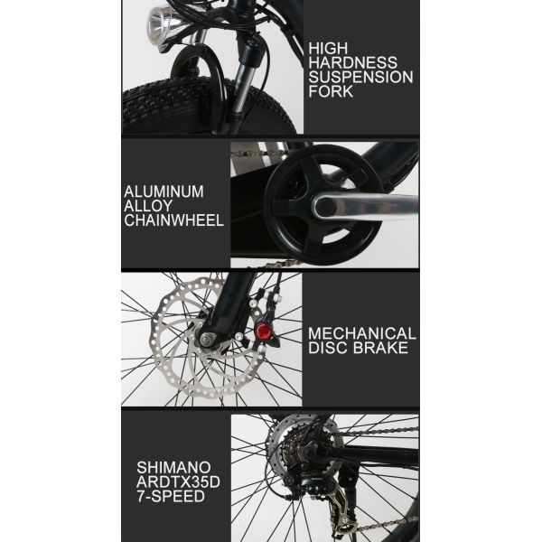 Mudguards Electric Fat Tire Mountain Bikes 26in With SR Saddle