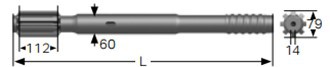 Tamrock HL1000 GT60 Twiz60 670mm Shank Adapters For Tunneling Applications