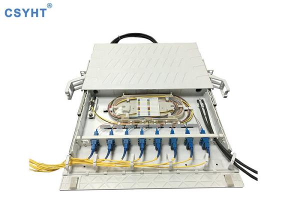 Abs Rack Mount Fiber Optic Patch Panel 1U 24 Fibers Drawer Slidable 19'' Distribution Box