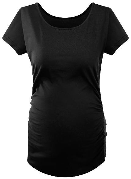 Scoop Neck Short Sleeve Maternity T Shirt / White Maternity Wear Tops Soft