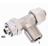 Pneumatic Tube Fittings Brass One Touch Push-on Tube Fittings Nickle Plated