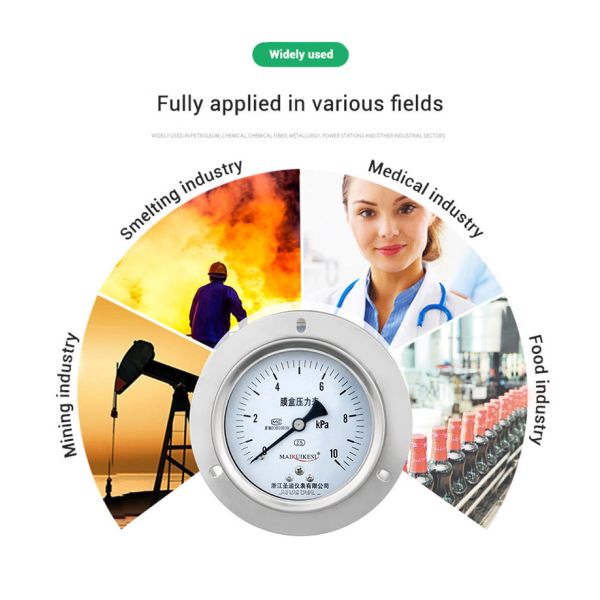 Manufactured Full Stainless Steel Axial Pressure Measuring Instruments for Industrial