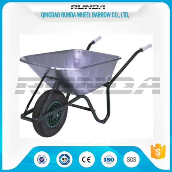 5CBF Heavy Duty Wheelbarrow Galvanized Durable Metal Tray Load Capacity 150kg