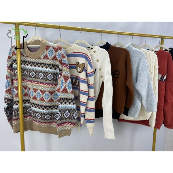 Mixed Pattern Used Sweaters For Women , All Season Fashionable Second Hand Sweater