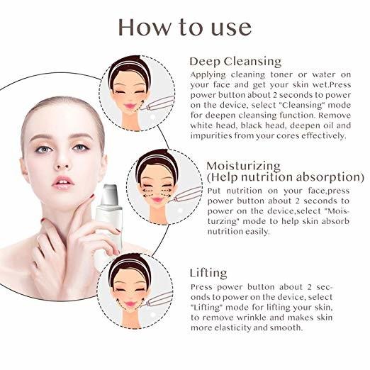 Skin Ultrasonic Scrubber Machine Blackhead Remover Acne Dead Pore Cleaner Tools