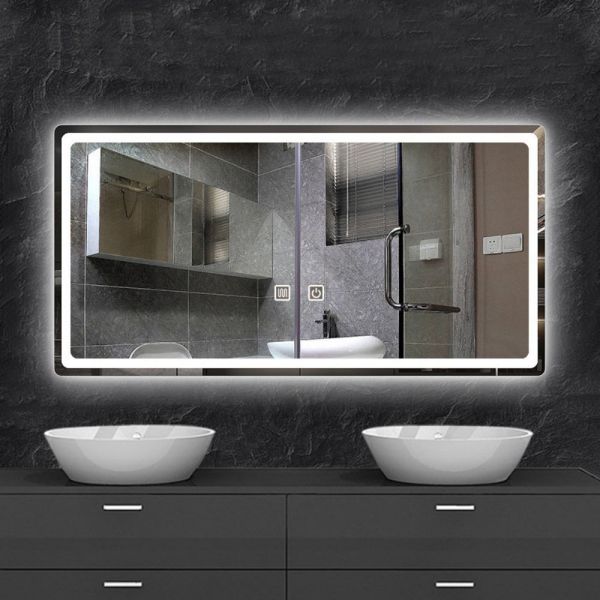 Modern Led Defogger Wall Bath Bathroom Illuminated Decor Small Mirror For Illumination