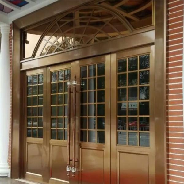 Retro Decorative Entry Door Stainless Metal Decorative Front Doors