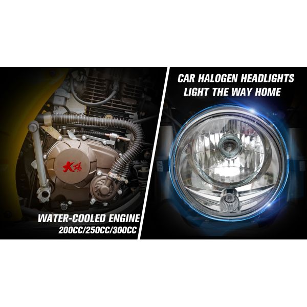 12В режим охлаждения 200cc водонагреватель взрослый сельскохозяйственный трехколесный велосипед с передним барабаном Задние барабанные тормоза