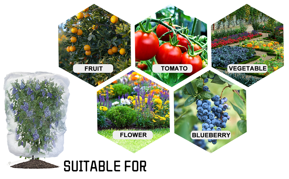 Plant Freeze Protection Covers 32 x 47 Inch Winter Shrub Cover Tree Frost Blanket Drawstring Winter Frost Prote