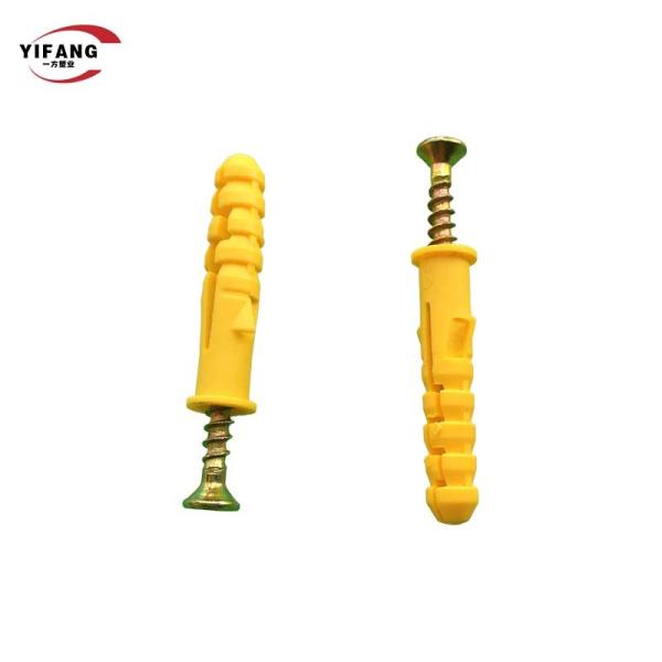 Ancres en plastique en expansion de vis du jaune 30mm de longévité élevée pour la cloison sèche