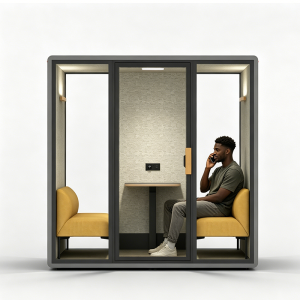 Modern Acoustic Workspace Soundproof Glass Booth Isolation Enclosures ODM
