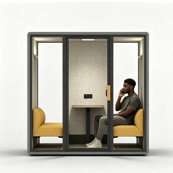 Modern Acoustic Workspace Soundproof Glass Booth Isolation Enclosures ODM