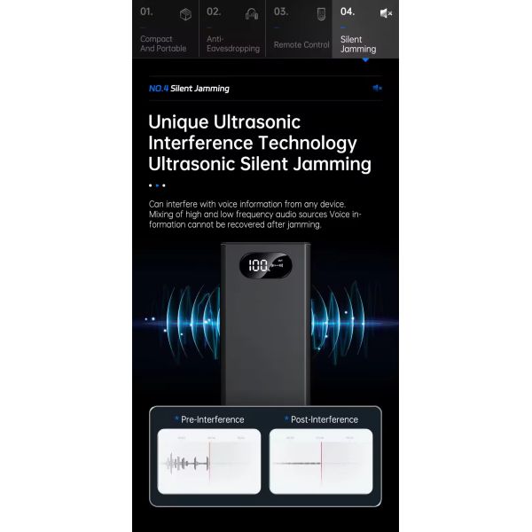 Portable Power Bank Voice Audio Recording Shield Preventing Sounding Recording