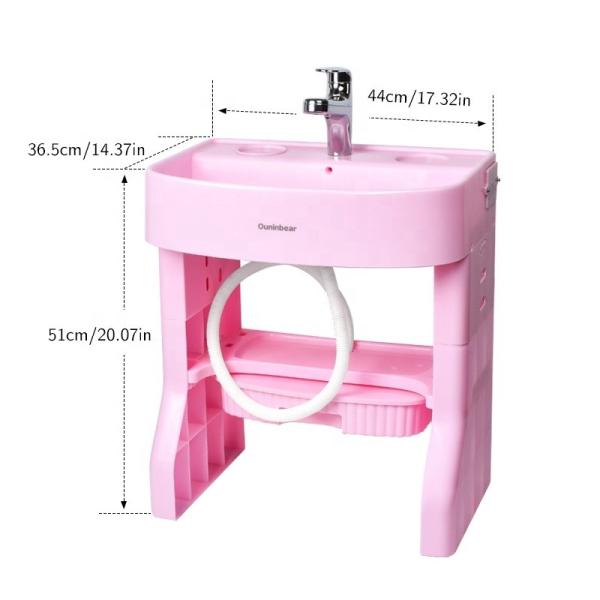 45*30*50cm Kids Bathroom Sink Smart Children Learning Wash Basin Height Adjustable