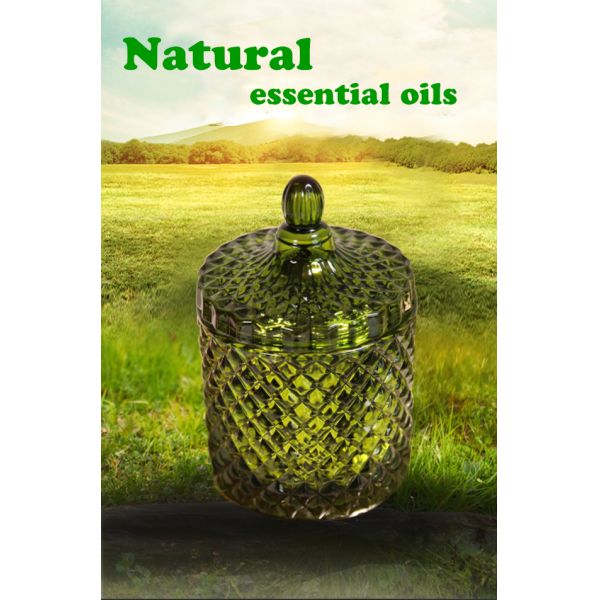 Color Cylinder Scented Jar Candle Soy Wax Jar With Glass Lid 500g Wax Weight