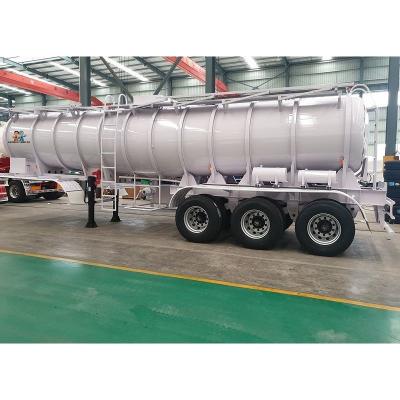 Reboque ácido sulfúrico químico do tanque de Triaxle 25m3 do aço carbono