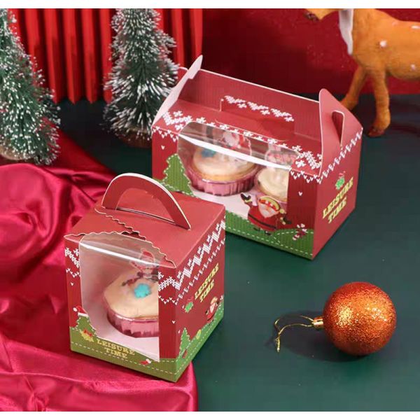Personalised CYMK Printing Xmas Gift Box For Christmas Cake Sweet Candy 600gsm