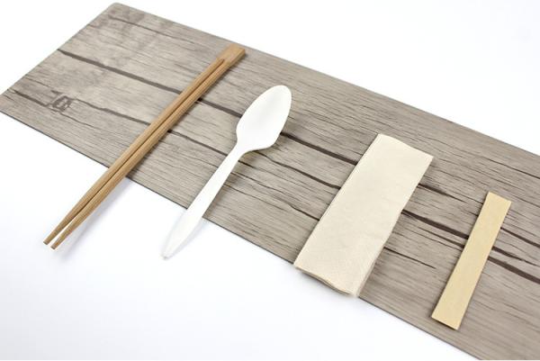 Disposable Eco Friendly Tableware Carbonized Bamboo Chopsticks and Corn Starch Spoons