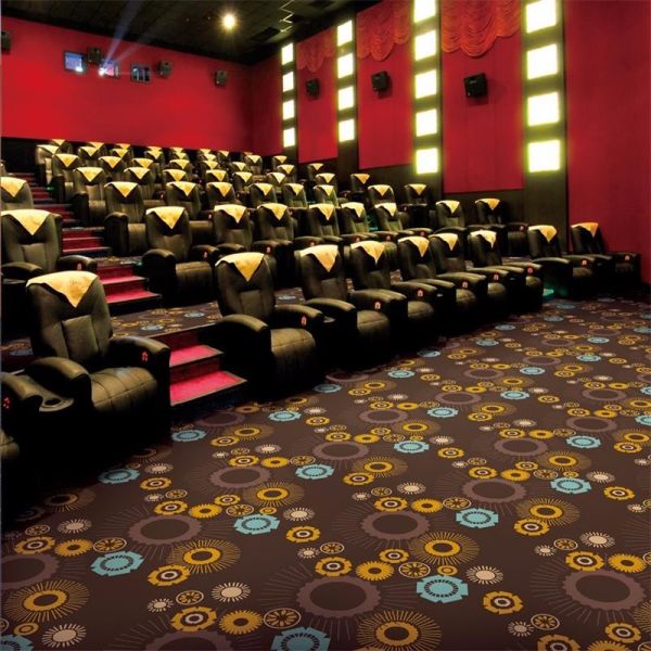 Cheap dark brown polypropylene printed carpet for cinema