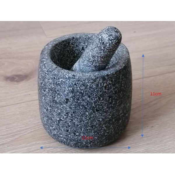 Home Kitchen Granite Marble Stone Mortar And Pestle Spice Mashed Garlic Jar