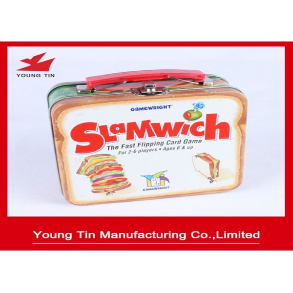 Rectangle Empty Cookie Gift Tins Metal Tinplate , Full Color Printed Lunch Tin Box