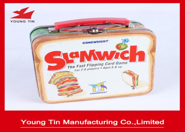 Rectangle Empty Cookie Gift Tins Metal Tinplate , Full Color Printed Lunch Tin Box
