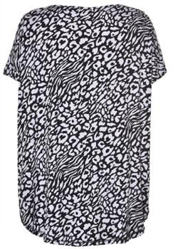 Short Sleeve T Shirt Ladies Fashion Tops Black With White Color Printing