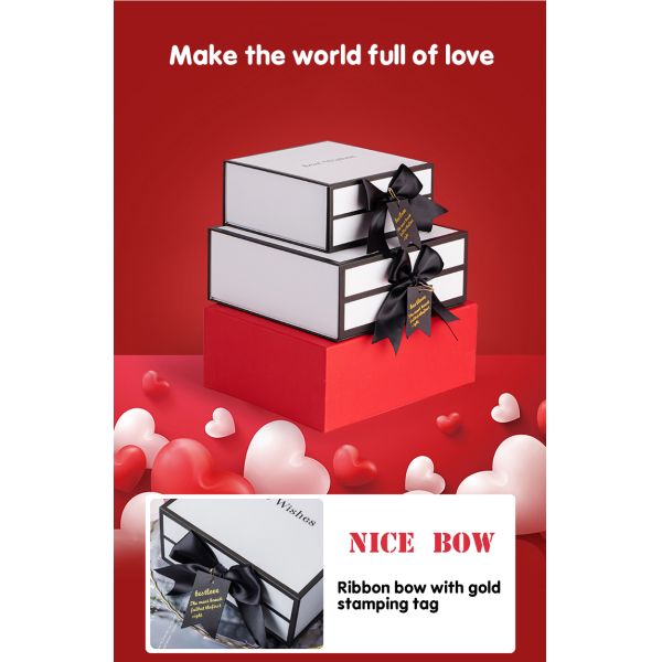 Одежды всех продаж роскошные душат смычка ленты пакета подарка подарочную коробку складчатости картона закрытия установленного магнитную