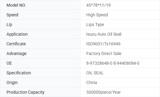 MUX DMAX Isuzu Oil Seal Pinion Gear Auto Parts 8-94408084-0 8-97328648-0