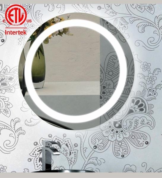 Miroir de salle de bains à LED monté sur le mur avec capteur tactile