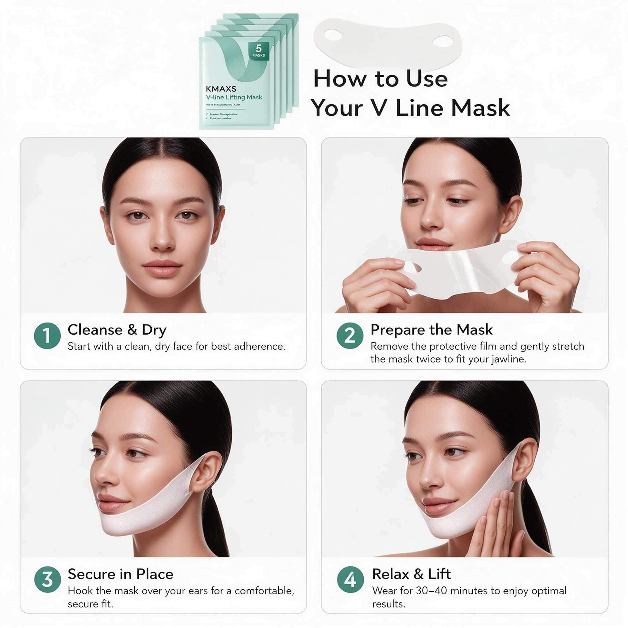 V-Line Chin Lifting Mask Hyaluronic Acid Collagen Patch Double Chin Sculpting